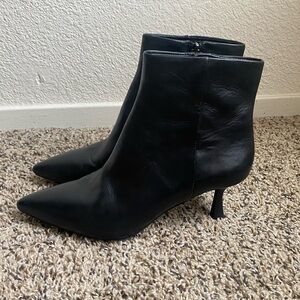Nordstrom Nodamara-Lea Ankle Booties Black Leather Pointed Toe